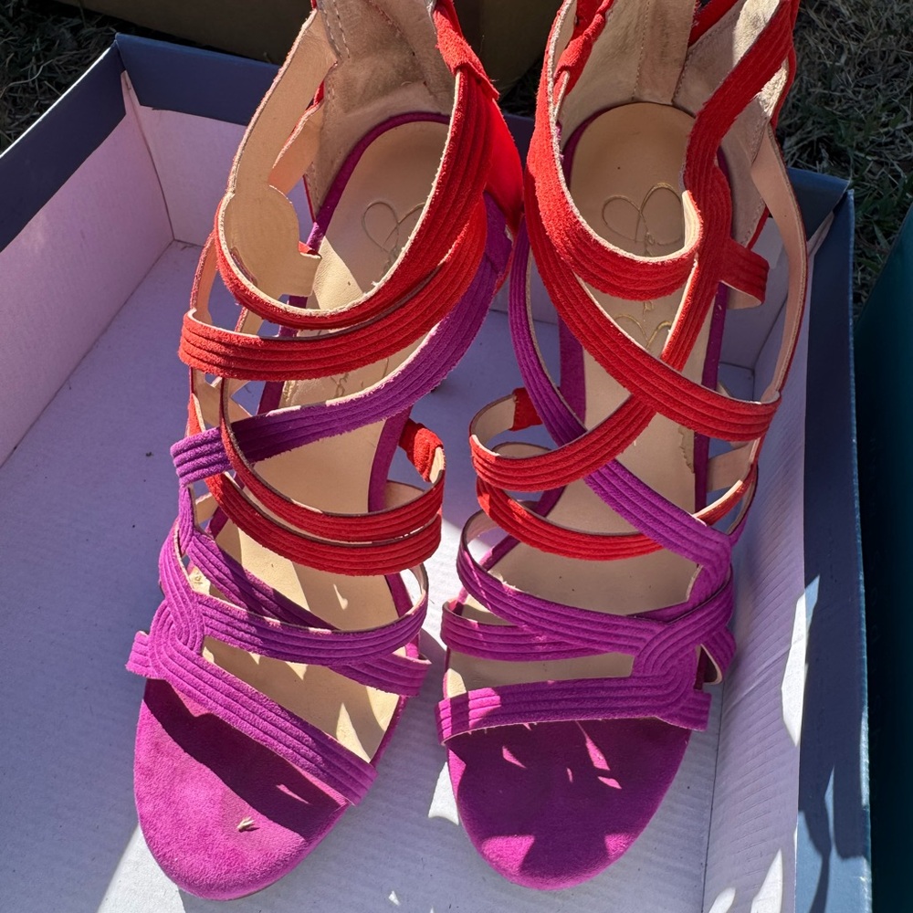 Jessica Simpson Red and Purple Heels